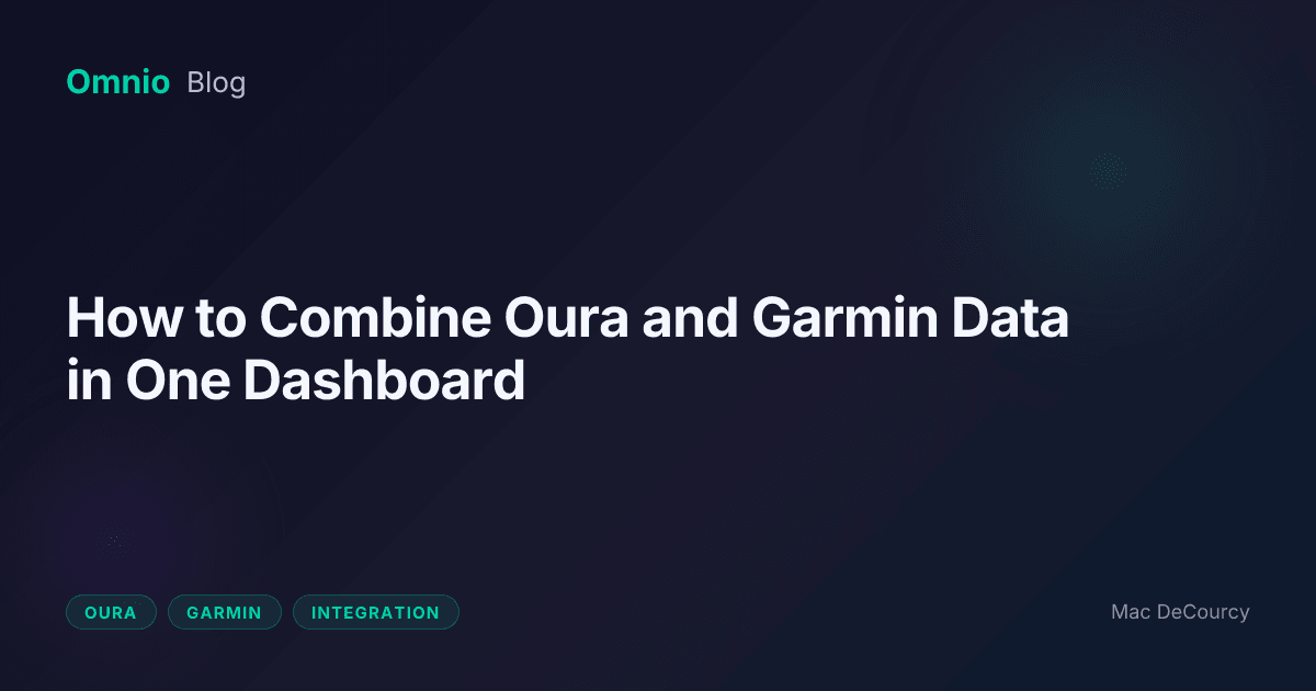 How to Combine Oura and Garmin Data in One Dashboard | Omnio Blog