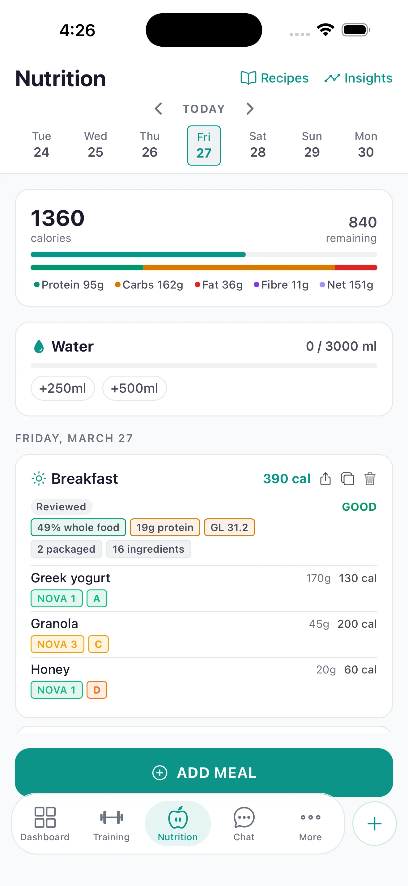 AI-powered nutrition tracking from photo